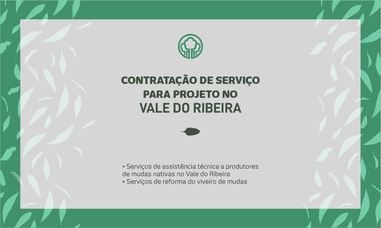 Iniciativa Verde contrata serviços associados à viveiros e produção de mudas no Vale do Ribeira